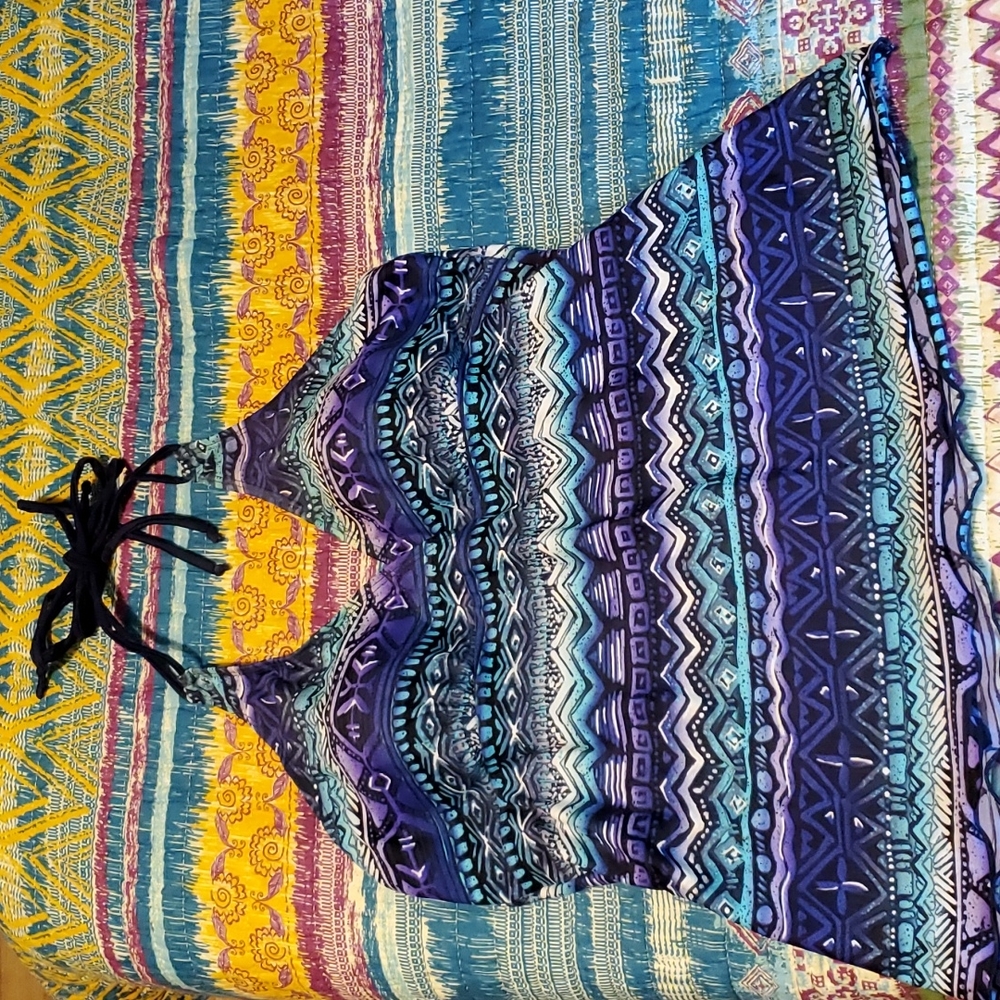 Chadwick's tankini top, 16, purple blue white black aqua